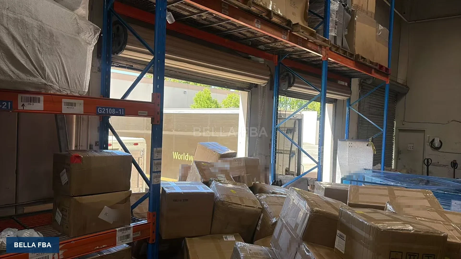 Bulk inventory visible inside a real U.S. fulfillment operation
